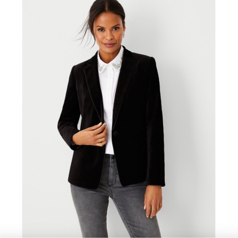 Ann Taylor Black Velvet Blazer